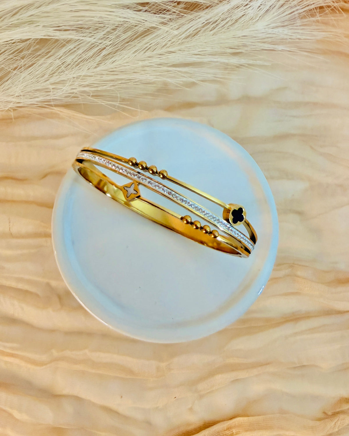 Jubilee| 18k Gold Plated| Anti Tarnish Clover Bracelet