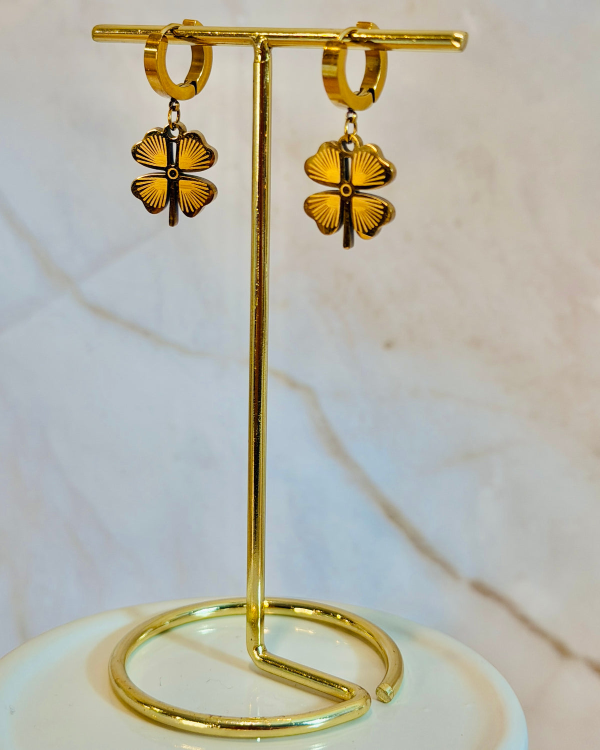 Serendipity| 18k Gold Plated| Anti Tarnish Clover Earrings