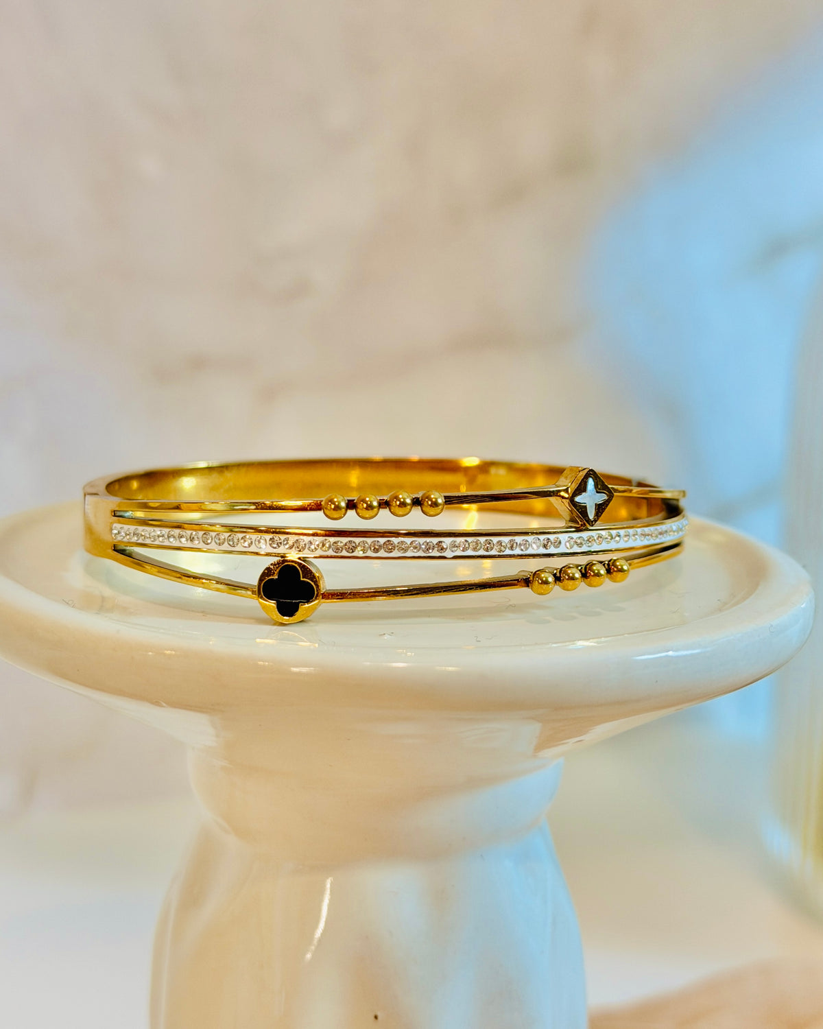 Jubilee| 18k Gold Plated| Anti Tarnish Clover Bracelet