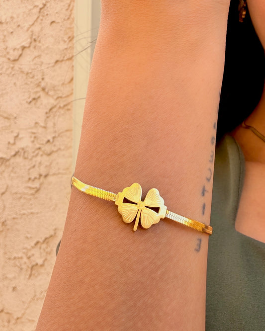 Serendipity| 18k Gold Plated| Anti Tarnish Clover Bracelet